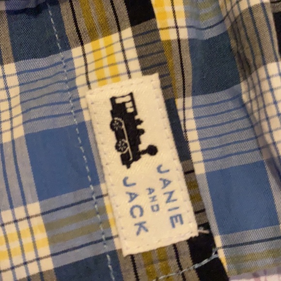 Janie and Jack 3/6 mth Blue Plaid Buttondown - Picture 4 of 5